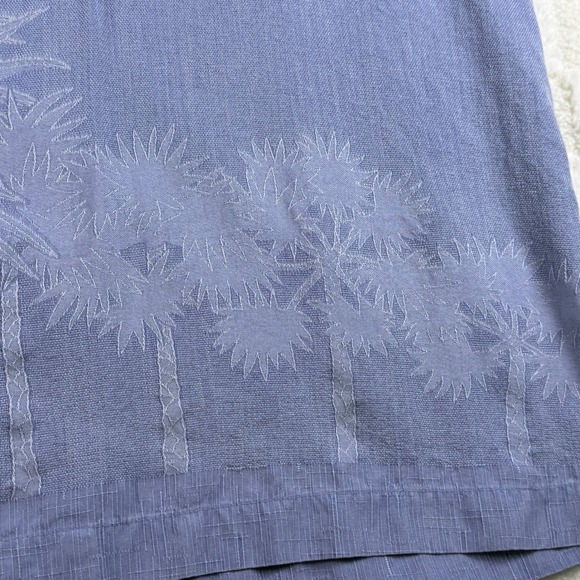 Tommy Bahama Silk Button Down Shirt Men's L Blue Palm Tree Tropical - Picture 3 of 14